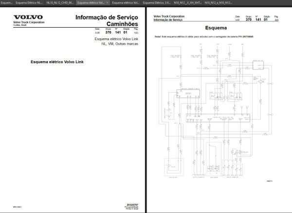 Volvo Truck Latin America NL NL10 NL12 Wiring Diagram PT 1