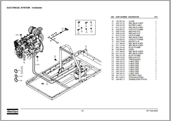 Atlas Copco Portable Compressors QAX 60 Dd Engine BF04M2011C Spare Parts List 2008 1