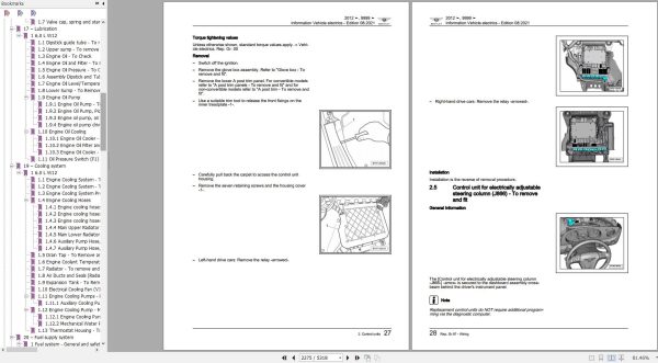 Bentley Continental GTC 2011 2012 Workshop Manual Wiring Diagrams 2