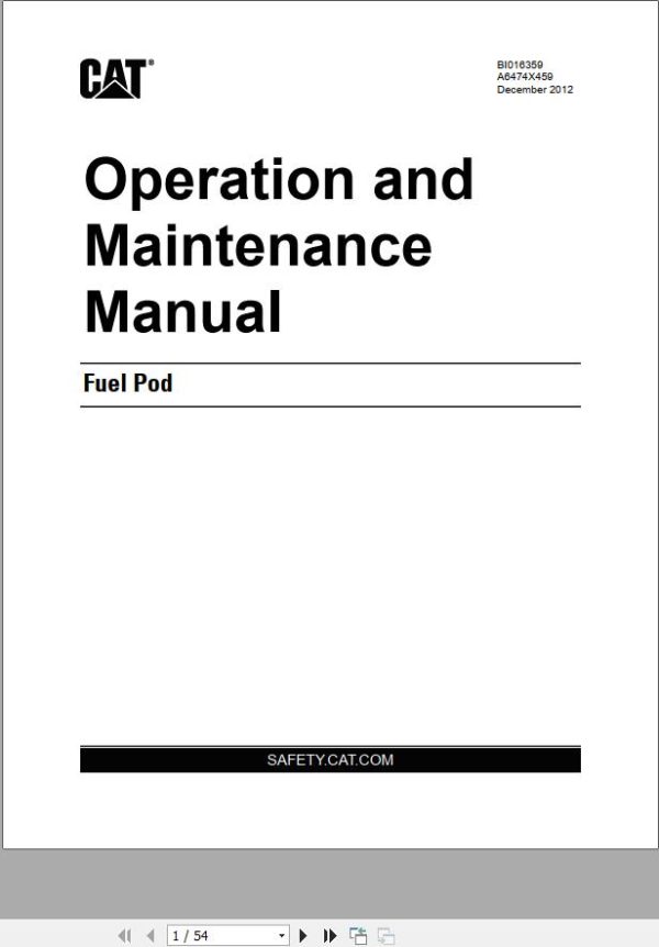 CAT 2031 Fuel Pod Diesel Operation And Maintenance Manual BI631313