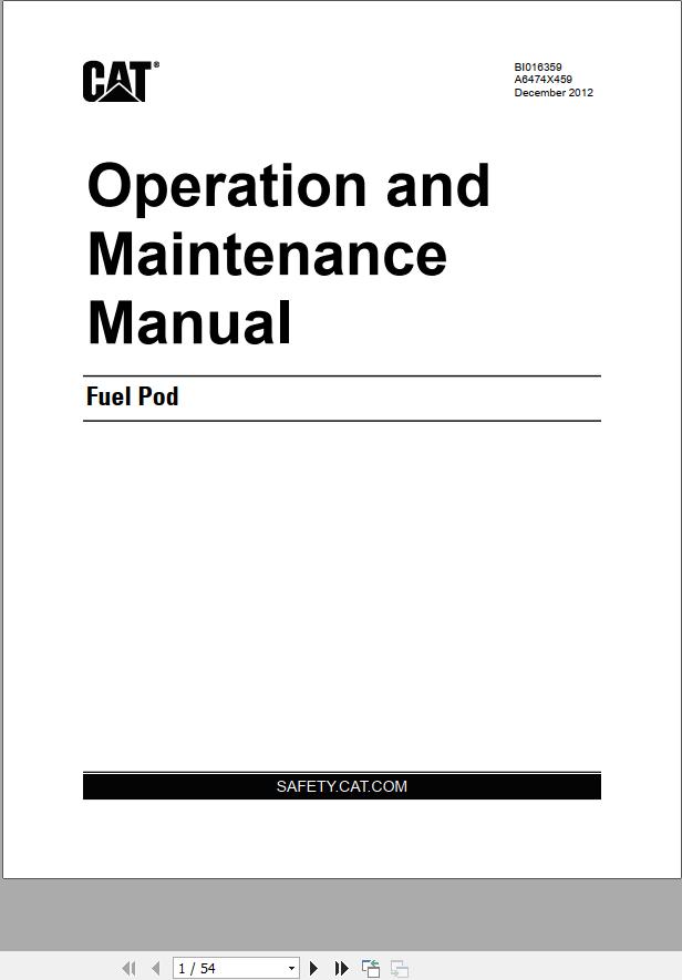 CAT 2031 Fuel Pod Diesel Operation And Maintenance Manual BI631313
