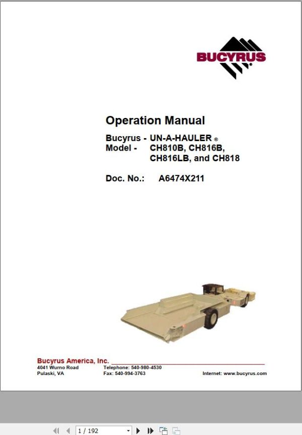 CAT 816A 816 1119 Operation And Maintenance Manual BI631261