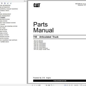 CAT Articulated Truck 745 Parts Manual M0079584 40 2019