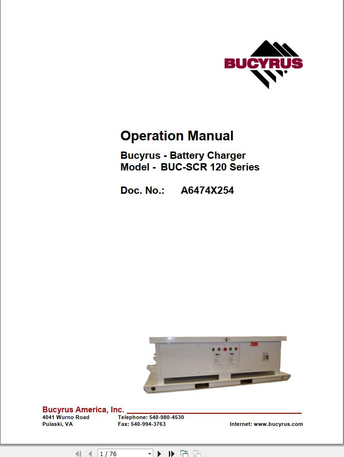 CAT Bucyrus 88 0851 Battery Charger Operation And Maintenance Manual BI629567