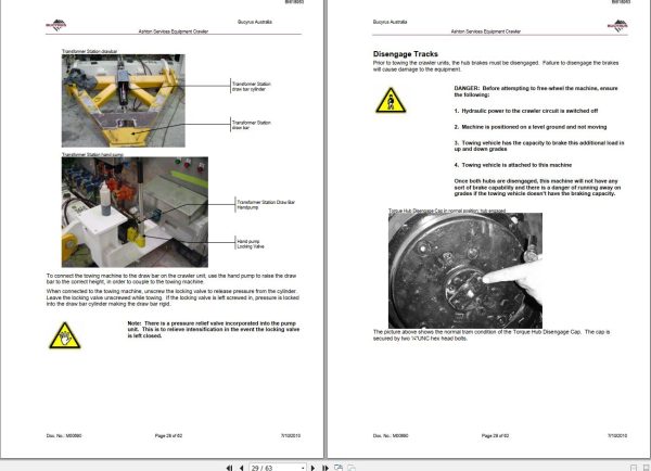 CAT Bucyrus Ashton Services Equipment Crawler UnitsSize 9 Technical Manual BI618953 1
