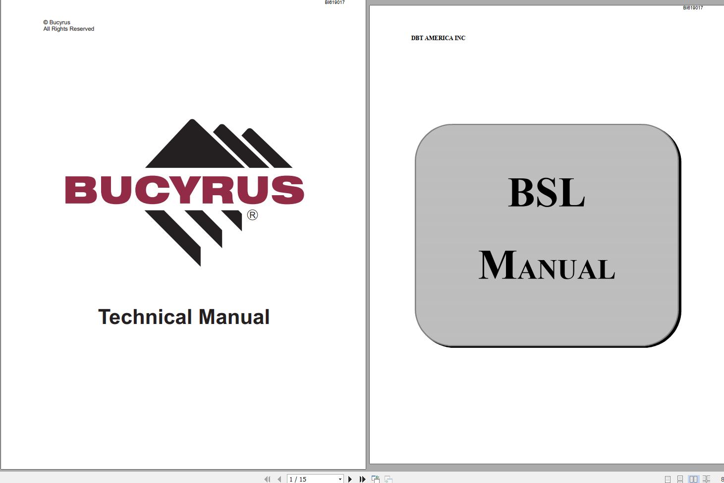 CAT Bucyrus BSL Technical Manual BI619017
