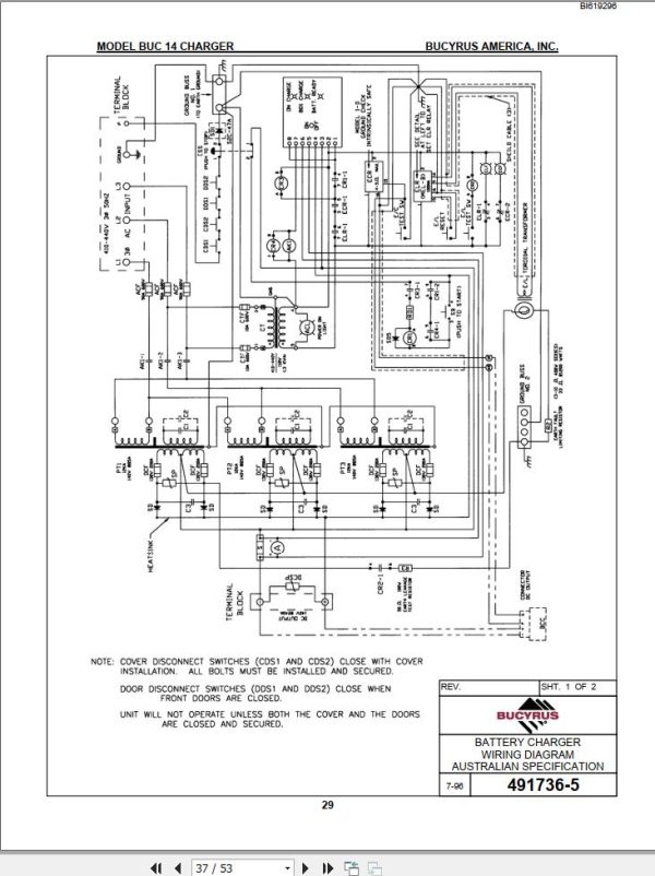 CAT Bucyrus Battery Charger BUC14 Operation And Maintenance Manuals BI619296 1
