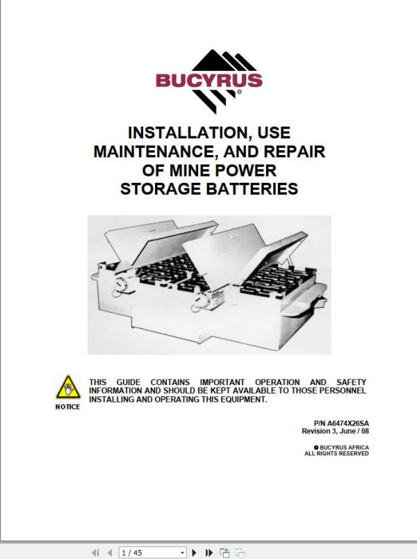 CAT Bucyrus Battery Charger Operation And Maintenance Manual BI631359