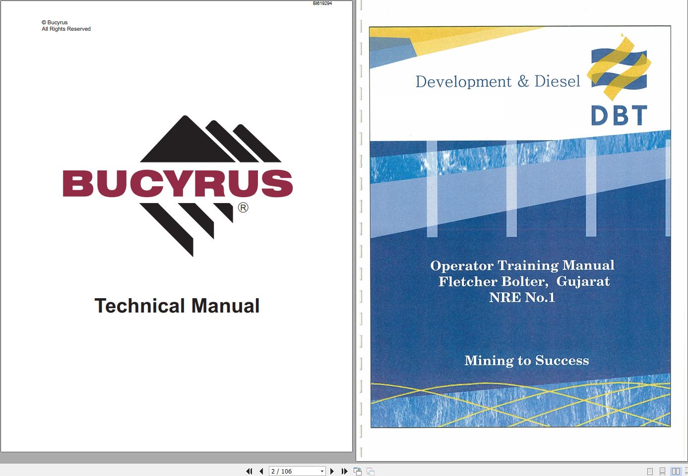CAT Bucyrus CHDDR 17 Operator Manual BI619294