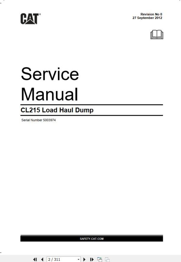 CAT Bucyrus CL215 Service Manual BI001926