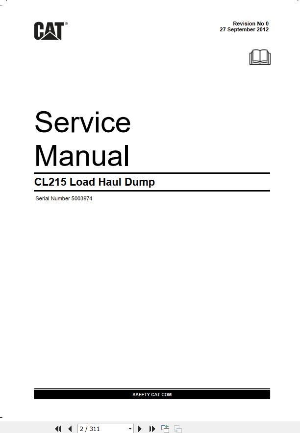 CAT Bucyrus CL215 Service Manual BI001926