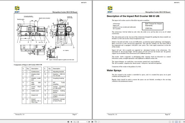 CAT Bucyrus Crusher SB 63 UB Technical Manual BI616270 1