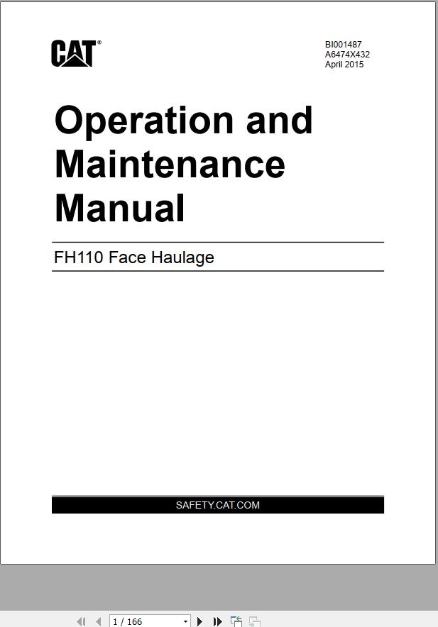CAT Bucyrus FH110 Operation And Maintenance Manual BI001487