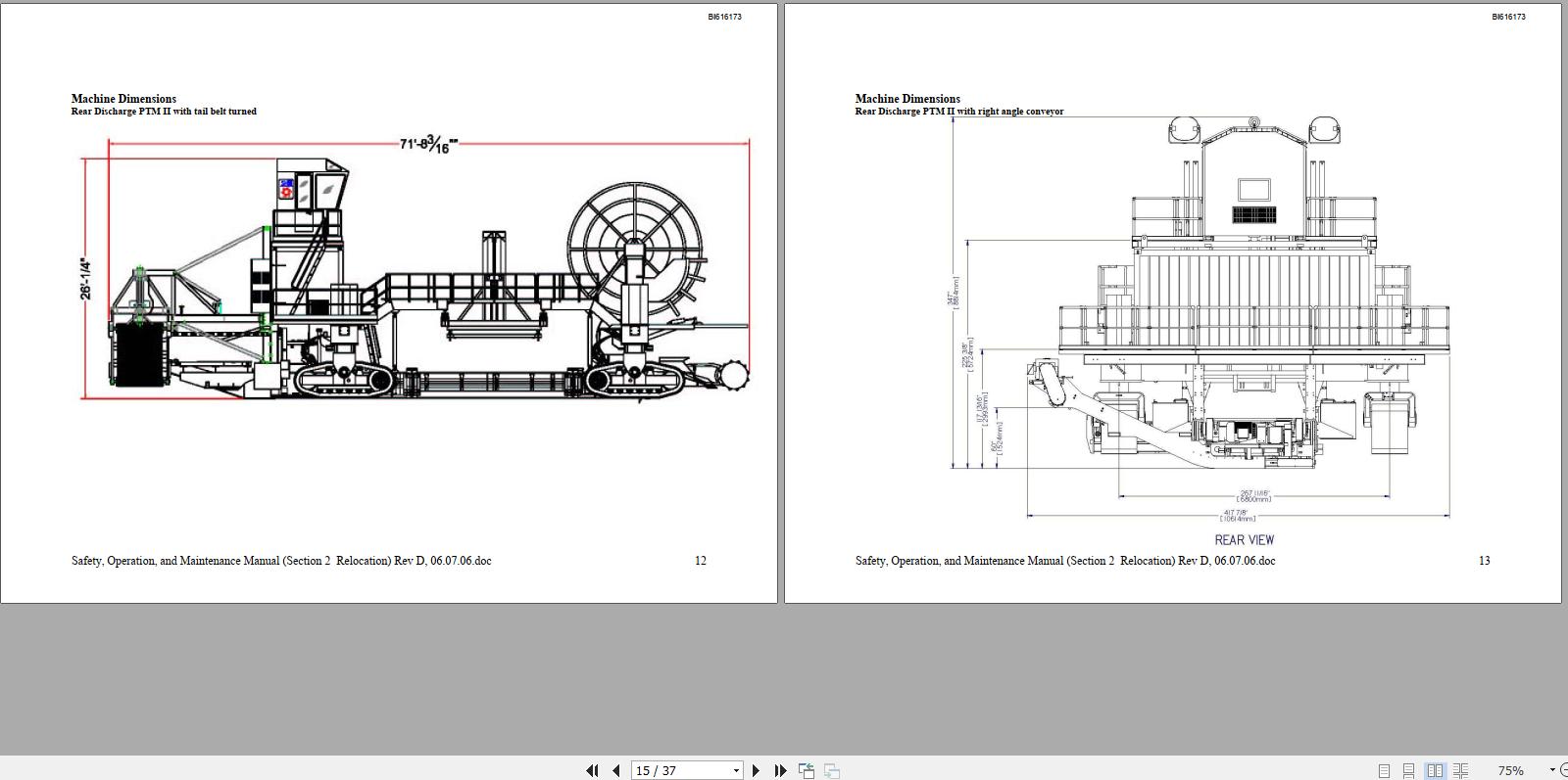 CAT Bucyrus HW300 SHM SHM01 thru SHM50 TI555 Technical Manual BI616173 1