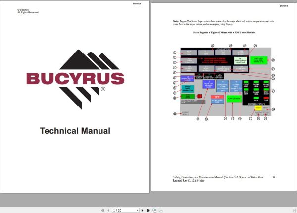 CAT Bucyrus HW300 SHM SHM01 thru SHM50 TI555 Technical Manual BI616176