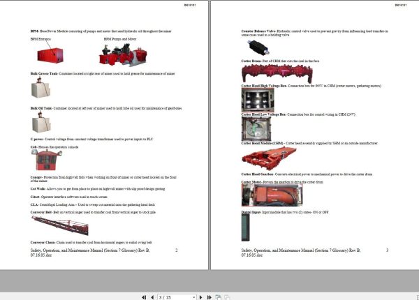 CAT Bucyrus HW300 SHM SHM01 thru SHM50 TI555 Technical Manual BI616181 1