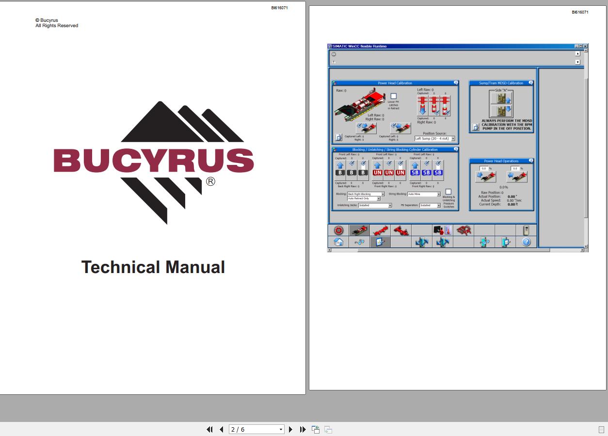 CAT Bucyrus HW300 SHM SHM5 Miner Setup Technical Manual BI616071