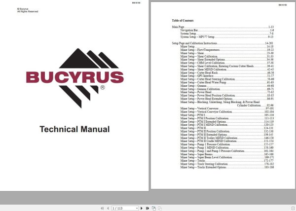 CAT Bucyrus HW300 SHM SHM51 Technical Manual BI616156