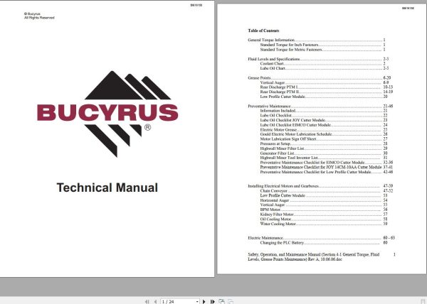 CAT Bucyrus HW300 SHM SHM51 Technical Manual BI616158