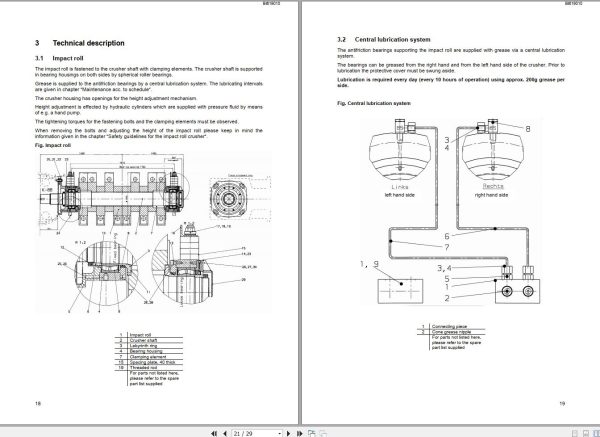 CAT Bucyrus Impact Roll Crusher SB0916 Operating Manual BI619010 1