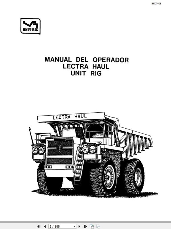 CAT Bucyrus Lectra Haul Operator Manual BI007408 ES
