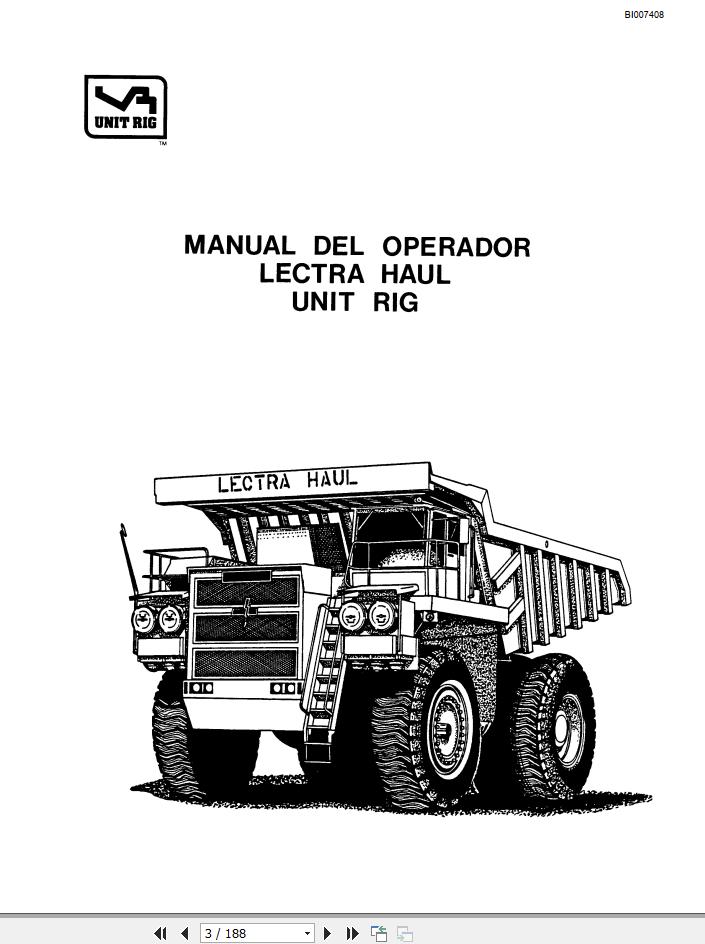 CAT Bucyrus Lectra Haul Operator Manual BI007408 ES