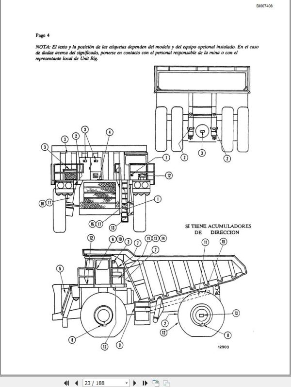 CAT Bucyrus Lectra Haul Operator Manual BI007408 ES 1