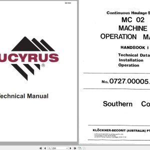 CAT Bucyrus MC 02 Operation Manual BI618950