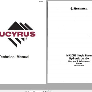 CAT Bucyrus MK20HE Single Boom Hydraulic Operation And Maintenance Manual BI615906
