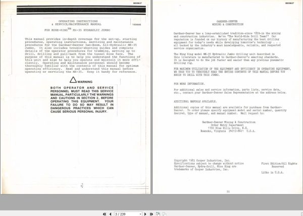 CAT Bucyrus MK35 Hydraulic Operation And Maintenance Manual BI009946