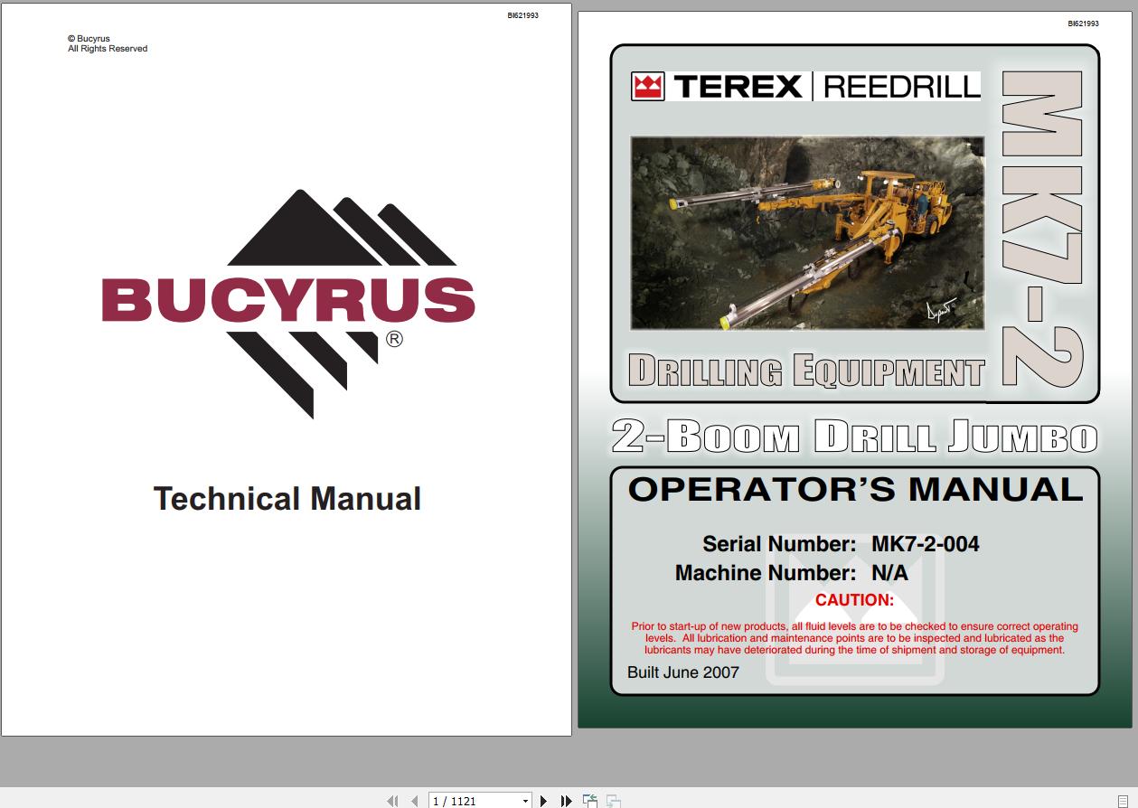 CAT Bucyrus MK7 2 Boom Operator Manual BI621993