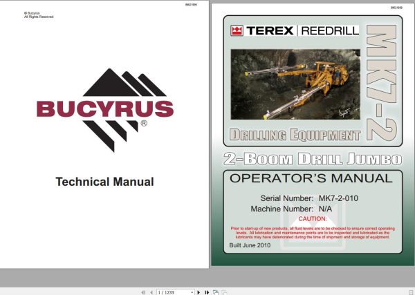 CAT Bucyrus MK7 2 Boom Operator Manual BI621999