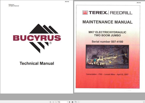CAT Bucyrus MK7 Electric Hydraulic Two Boom Maintenance Manual BI621992