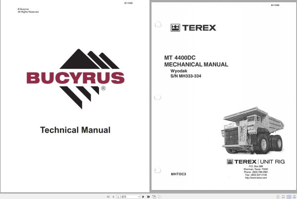 CAT Bucyrus MT4400DC Mechanical Manual BI115386
