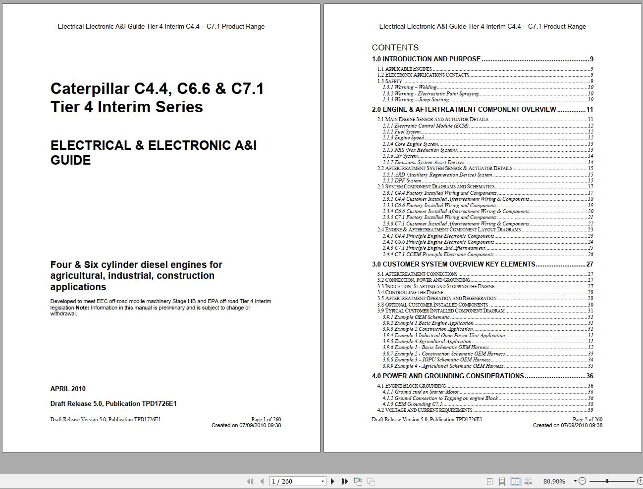 CAT Electrical and Electronic A I C4.4 C6.6 C7.1 Tier 4 Interim Series Guide Manual