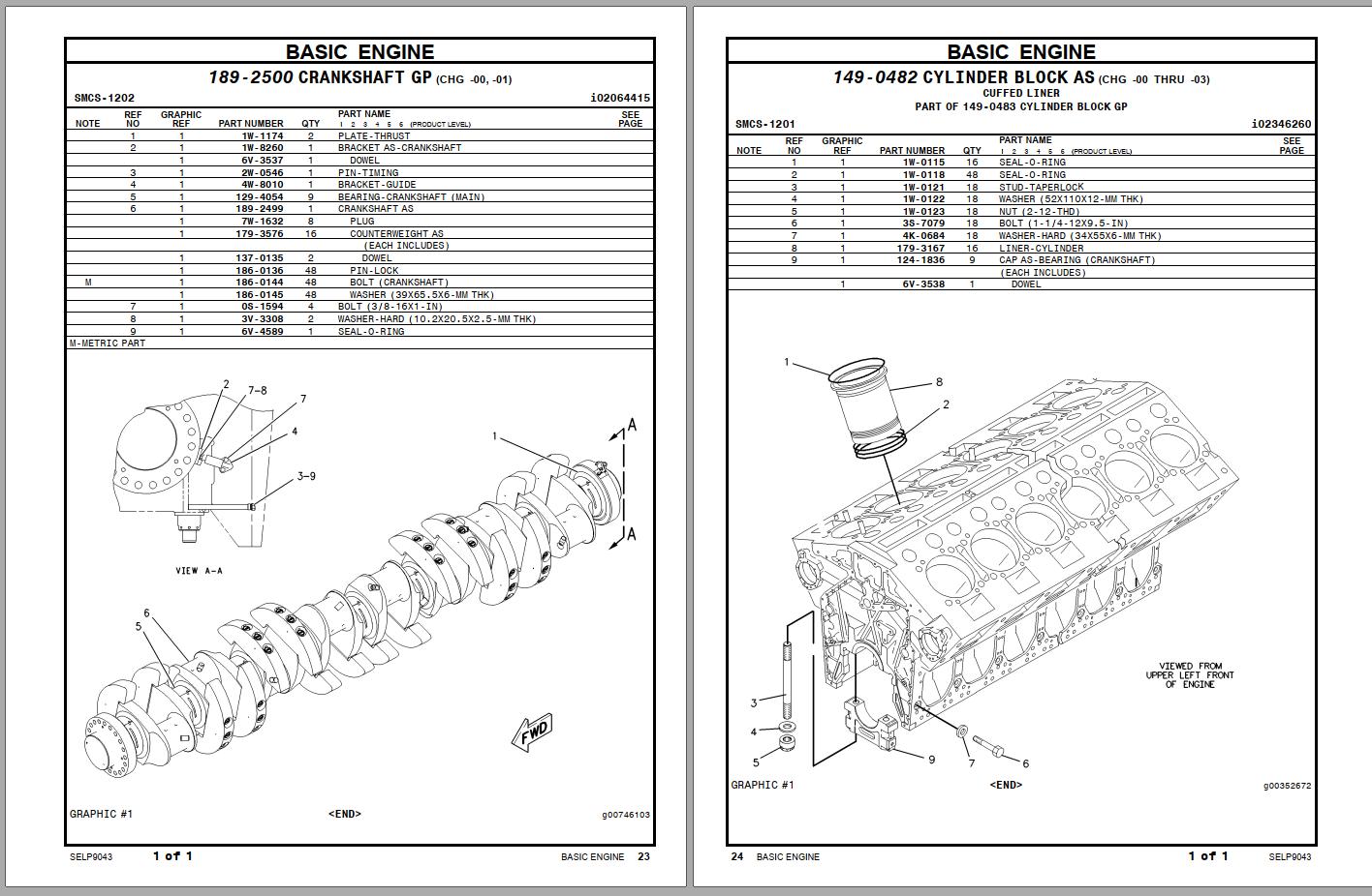 CAT Generator Set 3616 Parts Manual SELP9043 2007