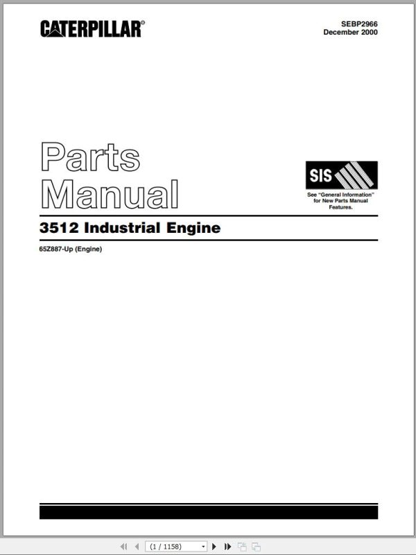 CAT Industrial Engine 3512 Parts Manual SEBP2988 2000 EN FR