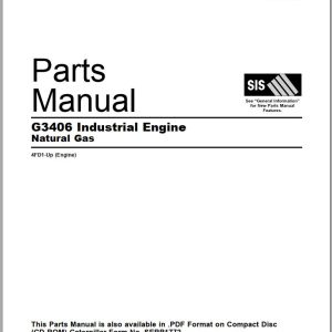 CAT Industrial Engine G3406 Natural Gas Parts Manual SEBP1772 71 2007