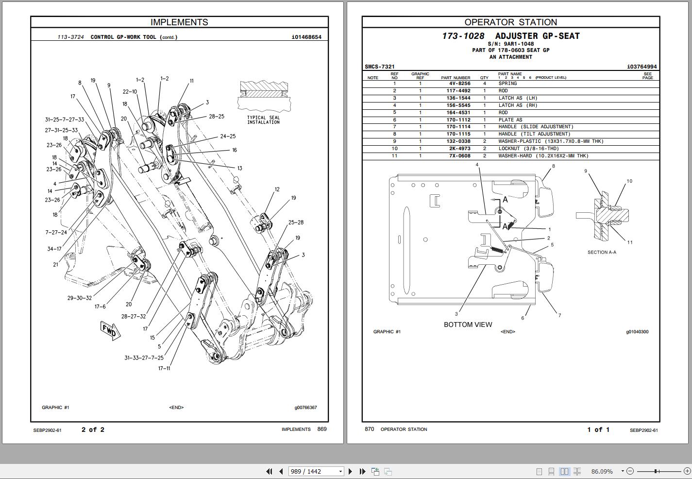 CAT Intergrated Toolcarrier IT28G Parts Manual SEBP290261 2017