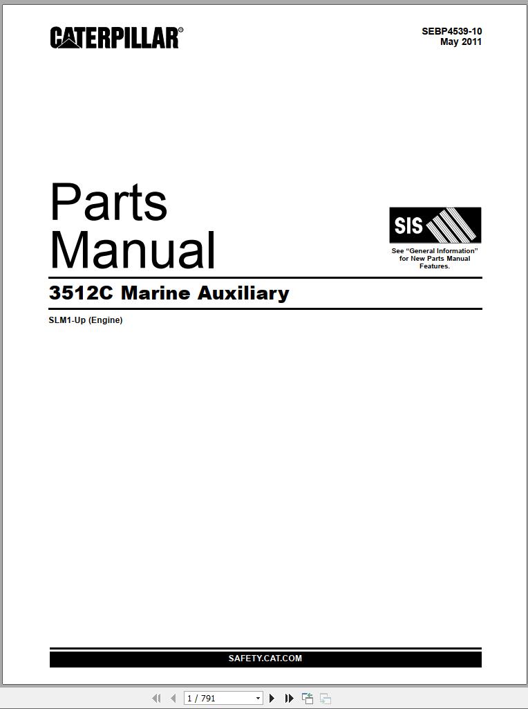 CAT Marine Auxiliary 3512C Parts Manual SEBP4539 10 2011