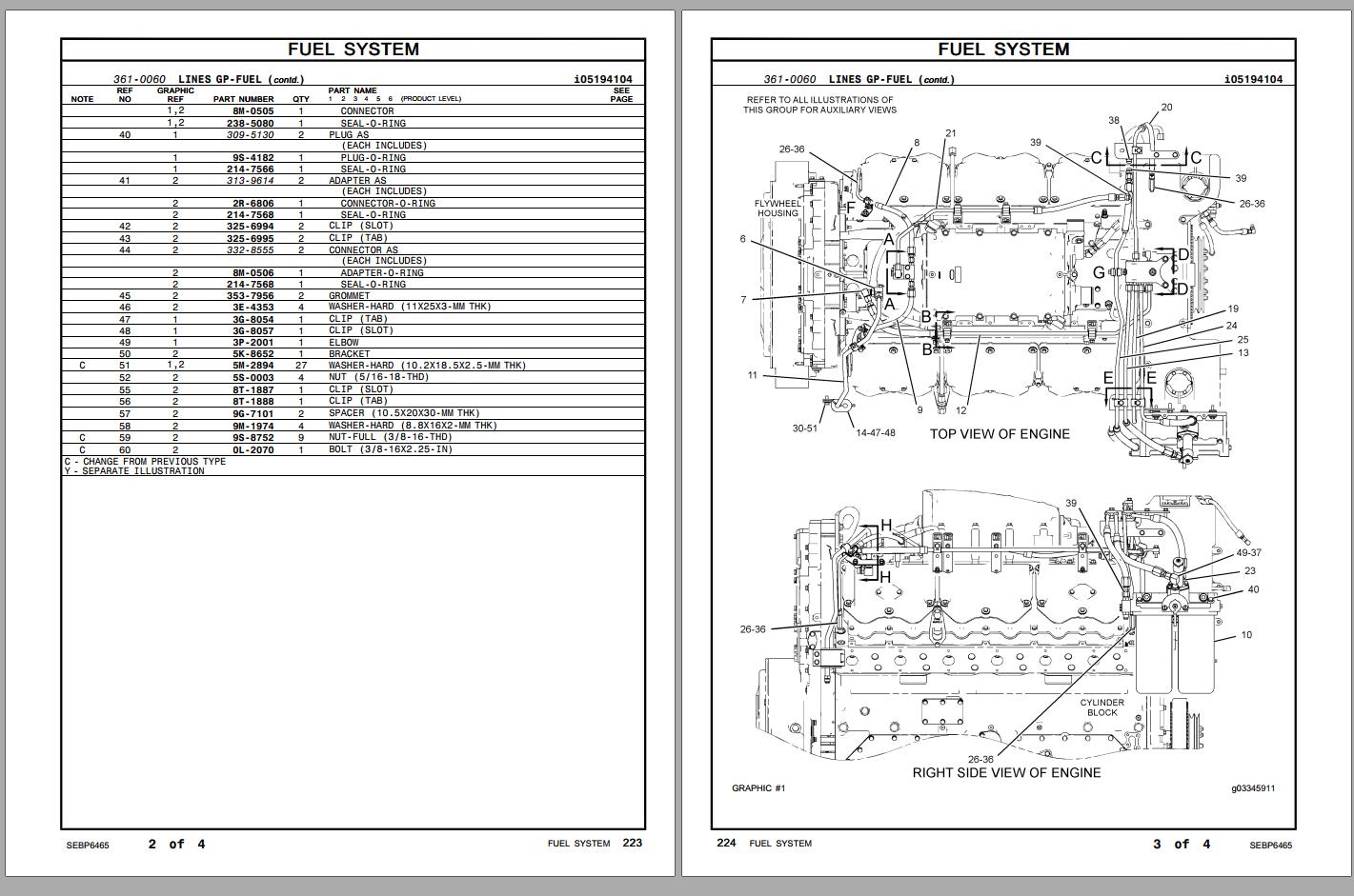 CAT Marine Engine C32 Parts Manual SEBP6465 2013