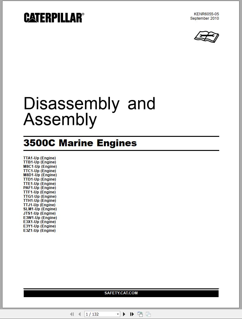 CAT Marine Engines 3500C Disassembly and Assembly KENR6055 01 2010