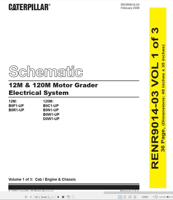 CAT Motor Grader 12M and 120M Schematic