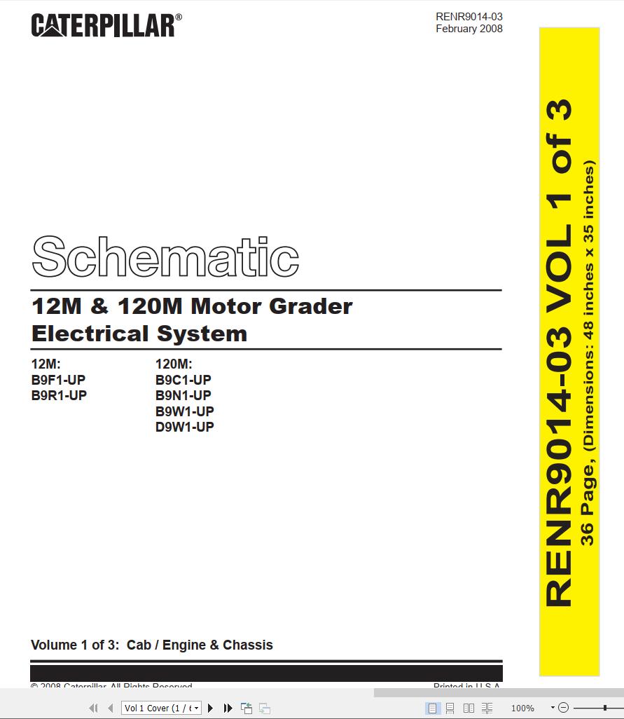 CAT Motor Grader 12M and 120M Schematic