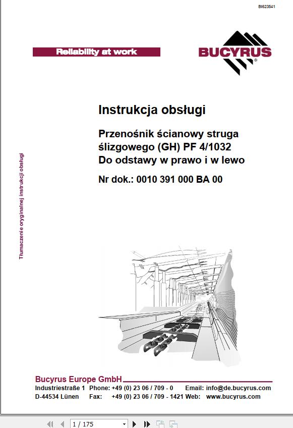 CAT Plow GH 1600 PF 4 1032 GH Conveyor PF 4 1032 Right and Left Operation And Maintenance Manual BI623541 PL