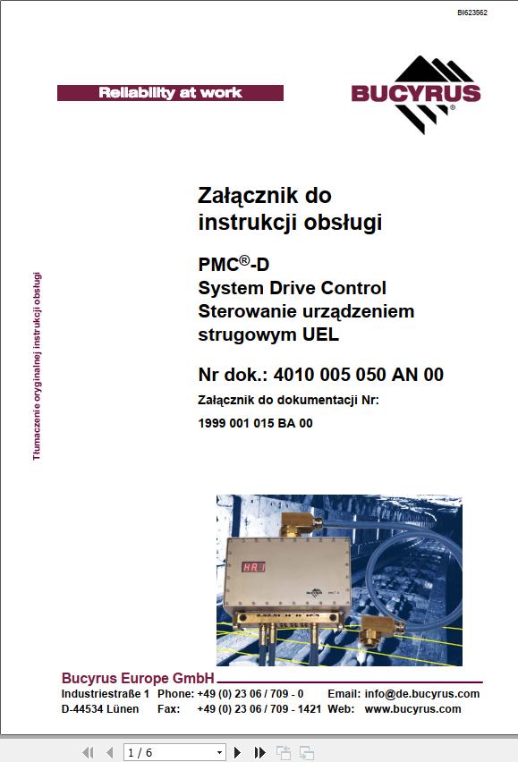 CAT Plow GH 1600 PF 4 1032 PMC D UEL Appendix Operation And Maintenance Manual BI623562 PL