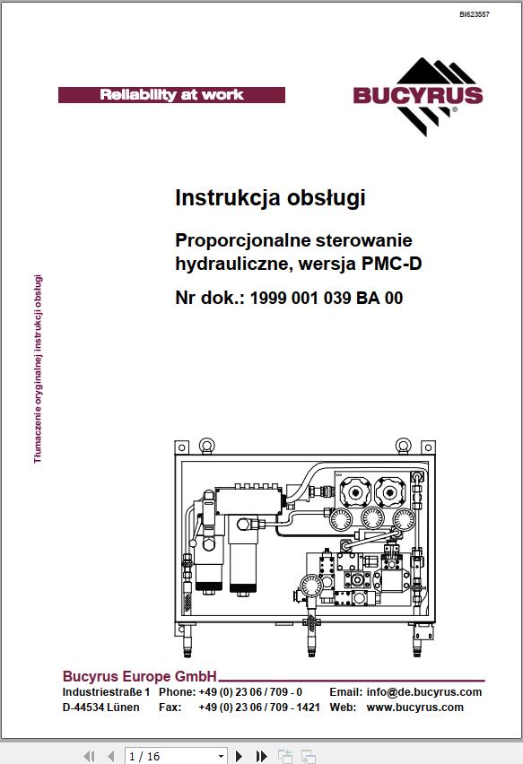 CAT Plow GH 1600 PF 4 1032 Proportional Hydraulic Control Execution PMC D Operation Manual BI623557 PL