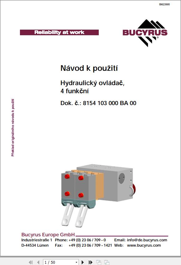 CAT Plow RHH 800 PF 3 822 Hydraulic Control Unit 4 Function Operation And Maintenance Manual BI623995 CZ