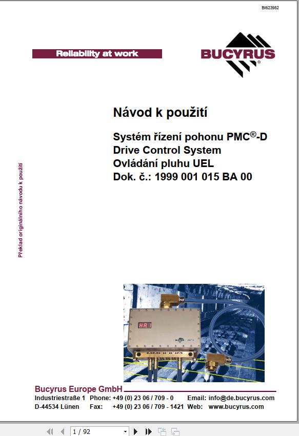 CAT Plow RHH 800 PF 3 822 PMC D UEL Operation And Maintenance Manual BI623982 CZ
