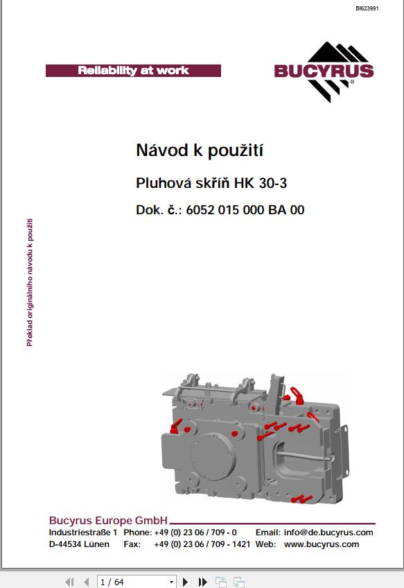 CAT Plow RHH 800 PF 3 822 Planing Box HK 30 3 Operation And Maintenance Manual BI623991 CZ